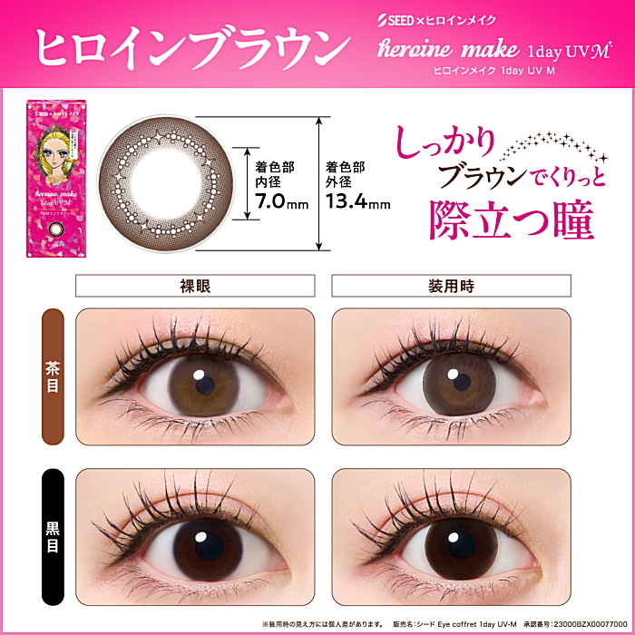 ヒロインブラウンをつけた瞳